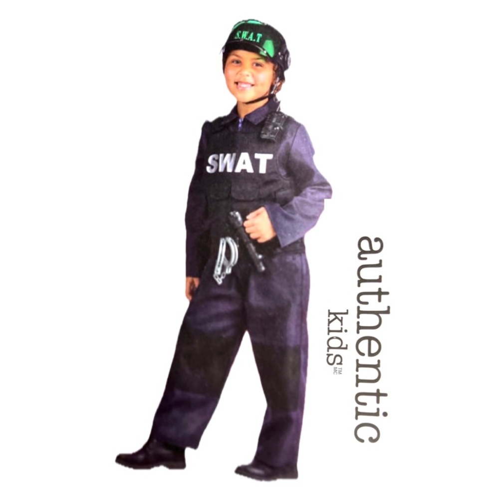 AUTHENTIC KIDS SWAT Police Uniform  Halloween Costume Boys Size Small (5/6)